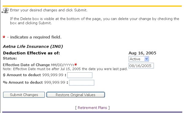 enter your desired change 