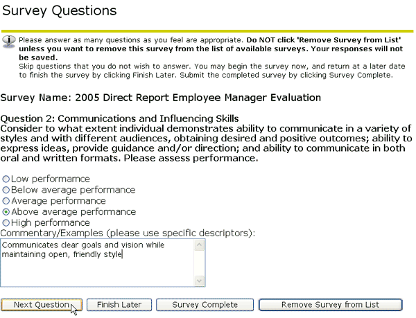manager evaluation survey