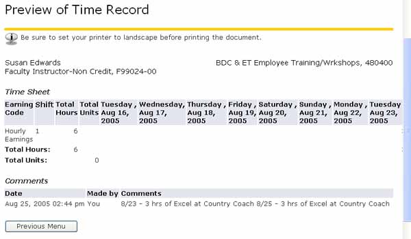 preview of time record