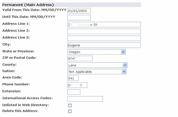 View/Update Addresses and Phones